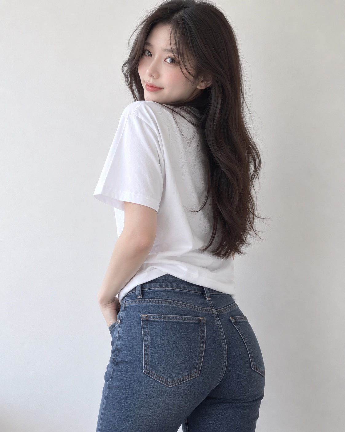 C:LINE white logo T-shirt, back styling